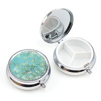 Andy HOUSEWARE Compact 3 Compartment Medicine Case, Pill Box for Pocket or Purse (9259-Oil Painting)