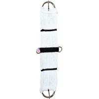 HILASON 28" Horse Cinch Girth 15 Strand Straight Pull Buckle White Made in USA