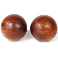 UOOOM 1 Pair Wooden Chinese Health Baoding Balls Wood Exercise Stress Hand Massage Balls (Diameter 60mm)