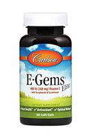 Carlson - E-Gems Elite, 400 IU Vitamin E with Tocopherols & Tocotrienols, Heart Health & Optimal Wellness, Antioxidant, 60 soft gels