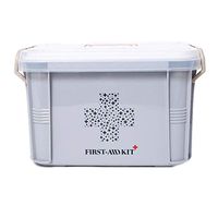 Household Medical First Aid Kit Box Organizer Portable Medicine Box Portable Multi-Layer Emergency Medicine Storage Box Plastic Children's Medicine Box Size 34 20 23CM,Gray