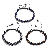 CrystalTears 3pcs Reiki Healing Energy Natural Tiger's Eye Stone Hematite Magnetic Therapy Beads Adjustable Braided Bracelet