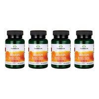 Swanson Biotin 5,000 mcg 100 Caps 4 Pack