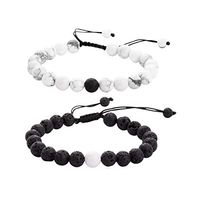 Softones 8MM Lava Rock Aromatherapy Anxiety Essential Oil Diffuser Beads Bracelet for Men Women,Friendship Couples Gifts Natural Stone Bracelets