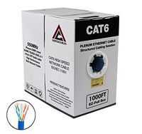 CAT6 Plenum 1000FT 550MHz 23AWG Solid Network Cable UTP Blue