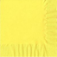 50 Plain Solid Colors Luncheon Dinner Napkins Paper - Yellow