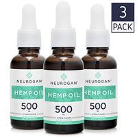 Neurogan Hemp Oil for Pain & Stress Relief 500mg (3-Pack) - Organic Hemp Oil for Improved Sleep - Non-GMO, Vegan