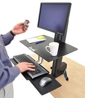 Ergotron 33351200 WorkFit-S Sit-Stand Workstation w/Worksurface, LCD HD Monitor, Aluminum/Black