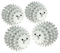 Hedgehog Dryer Balls, White - Set of 4 - Natural alternative to dryer sheets and fabric softeners. The reusable hedgehog dryer ball reduces drying time, fewer clothes wrinkles and less static cling.