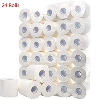 Cithy 3-Ply Paper Towel Rolls, White Tissues Paper Hand Towels,Toilet Roll Paper 350 Feet Per Roll, 8 Rolls Per Case,Home Hollow Replacement Paper 8/10/12/24 Roll (White 24 Rolls)