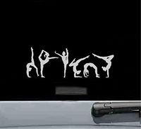 JS Artworks Gymnastics Girls Vinyl Decal Sticker (Silver)