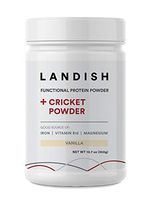 Landish Nutrient-Dense Functional Powder Protein Blend Boosted with Cricket Powder - Vanilla - 300 Grams - Gluten Free - Non-GMO - Build Strength