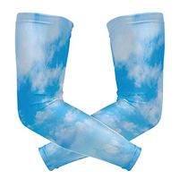 LEVEIS Blue Sky Arm Sleeves UV Protection for Men Women Sunblock Protective Gloves Running Golf Cycling Driving Long Arm Cover 1 Pair