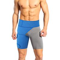 Hip Brace and Groin Support, Adjustable Neoprene Compression Wrap for Pulled Groin Thigh Hamstring Quad Pain Relief, Recovery for Hip Joint Injury, Sciatic Nerve and Hernia, Fits Men and Women（Blue）