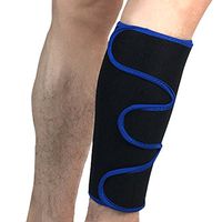 Mcolics Calf Shin Support Brace, Adjustable Compression Leg Sleeve Wrap Band for Running Cycling Sports - Great Shin Support Improves Blood Circulation & Reduces Leg Swelling Injury, 1 Sleeve (Blue)