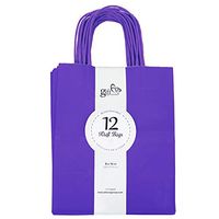 60CT Solid Color Kraft Paper Gift Bags Bulk with Handles [ Ideal for Shopping, Packaging, Retail, Party, Craft, Gifts, Wedding, Recycled, Business, Goody and Merchandise Bag] (Purple, 60CT Medium)