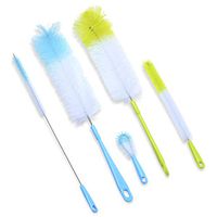 ANDALUS Bottle Brush 5-Piece Set, Easily Clean Long Narrow Neck Bottles, Baby Bottles, Sports Water Bottles, Hummingbird Feeder, Thermos, Straws, Tea Kettle Spout and Lid