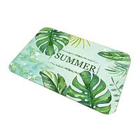 Jocund Home Carpet Fresh Tropical Plant Leaves Pattern Polyester Bathroom Kitchen Carpet 40x62cm