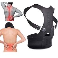 Orthodontic Back Brace Lumbar Pain Herniated Disc, Sciatica, Scoliosis and Posture fix with Massage Ball Trigger Point and Booklet for Massage Areas Plus Back Stretches