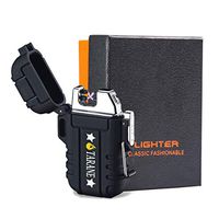 Plasma Lighters, Waterproof Windproof Flameless Lighters Dual Arc USB Electric Lighters Rechargeable for Outdoor/Camping/BBQ/Hiking (Black New)