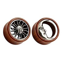 Flesh Tunnel Double Flared Ear Stretcher Saddle Plugs Gauge 12mm - 20mm (Brown, 14mm)