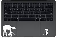A Girl and Her at-at Walker Trackpad Star Wars for MacBook Laptop Keyboard Die-Cut Vinyl Decal Sticker (White)