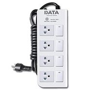DATA Trusted Power 4 Universal Outlet Power Strip Surge Protector with Individual On/Off Switch (2 Meters/6.5 ft)