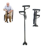 Folding Walking Stick with Built-in LED Lights,Elderly Crutch 10 Height Adjustment,Non-Slip Assist Cane,Hiking Telescopic Crutch