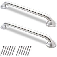 AmeriLuck 2 Pack 12in Designer Grab Bar, ADA 500lbs Loading Capacity, Brushed Nickel