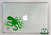 Kraken Octopus Specialty Vinyl Decal Sized to Fit A 11" Laptop - Green Metal Flake