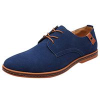 Mens Leather Shoes,Males Fashion Casual Slip-on and Lace-up Solid Deck Outdoor Oxford Leather Suede Shoes