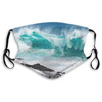 Fillter Face Cloth for Men Sea Coastline Reusable Breathable Mouth Replaceable Ear Loops for Camping Double Protection