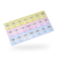 LOHOME® Weekly Pill Organizer, 7 Day 21 Slots Pill Medicine Storage Box Three-time-a-Day Pill Detach Case Weekly Medtime Planner for Medications Supplements and Vitamins (Blue + Pink + Yellow)