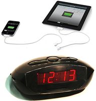 Sonnet AM/FM LED Clock Radio with Aux-In and 2 USB R-1634