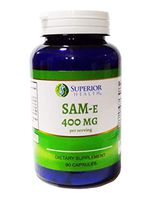 SAM-e 400mg Per Serving for Mood and Joint Pain Support, 90 Capsules for 45 Day Supply. S-Adenosyl Methionine Supplement.