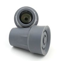 Crutch Tips Multiple Round Grain Rubber Colored Small Replacement, Non Slip Anti Skid Durable High-performance Pole Cane Pad, 3/4 Inch (Gray Color)