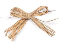 POSHNPRETTY Set of 12 Colored 4" Raffia Bows with Wire Ties - Choose Colors (Natural)