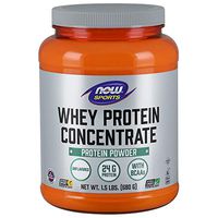 NOW Sports Nutrition, Whey Protein Concentrate, 24 G With BCAAs, Unflavored Powder, 1.5-Pound