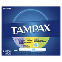 Tampax Cardboard Applicator Tampons, Light/Regular/Super Absorbency Multipack, Unscented, 40 Count- Pack of 6 (240 Count Total)
