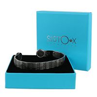 SISTO-X Super Strong Magnetic Bracelet/Bangle Copper Dollar Design Pewter Finish 6 Magnets Health Rare Earth Ndfeb Medium (160-190Mm)
