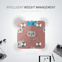 Bluetooth Kitchen Scales Digital Weight Beautiful Warm Heart Lazy Animal Pet Cat Body Fat Monitor Body Fat Composition Monitor Analyzer with Smartphone App for Body Management-396 Lbs