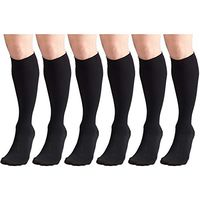 15-20 mmHg Compression Stockings for Men and Women, Knee High Length, Closed Toe Black X-Large (6 Pairs)