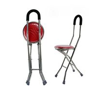 moxin Cane seat Walking Stick seat Canes Three-Legged Stool Chairs for The Elderly The Elderly Walking Stick Stool, a, feet of Type s red Stool