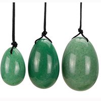 TOP-VRA Yoni Eggs Jade Eggs Stone Massage Stone 3PCS Natural Chakra Healing Yoga Exercise Eggs to Train Pelvic Muscles Kegel Exercise- (Green Aventurine)