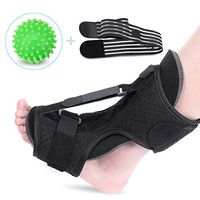 Plantar Fasciitis Orthotic Night Splint Foot Drop Brace, Adjustable Elastic Dorsal Night Splint for Plantar Fasciitis, Heel, Ankle, Arch Foot Pain, Achilles Tendonitis with Hard Spiky Massage Ball