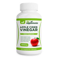 Apple Cider Vinegar 1300 mg, Natural Weight Loss, Detox, Supports Digestive Function, Boosts Metabolism - 60 Vegetarian Capsules. Made in The USA