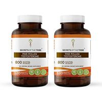 Secrets Of The Tribe Pine Pollen Capsules 800 mg Wildcrafted Pine Pollen (Scots Pine, Pinus Sylvestris, Song Hua Fen) Dried Pollen, Testosterone Support Supplement (2x120 Capsules)