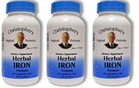 Christopher's Herbal Iron,180 Caps 3 Pack