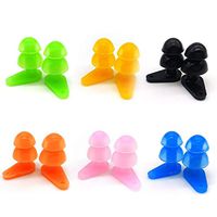 Gemira 6 Pairs Reusable Silicone Swimming Earplugs Soft and Flexible Ear Plugs for Swimming, Learning, Hearing Protection, Concerts, Airplanes, Wine-bar Travel etc