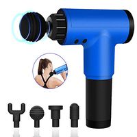 Massage Gun, 6 Speeds Cordless Handheld Deep Tissue Percussion Electric,Muscle Massager,Quiet Brushless Motor, Including 4 Massage Heads (Blue)